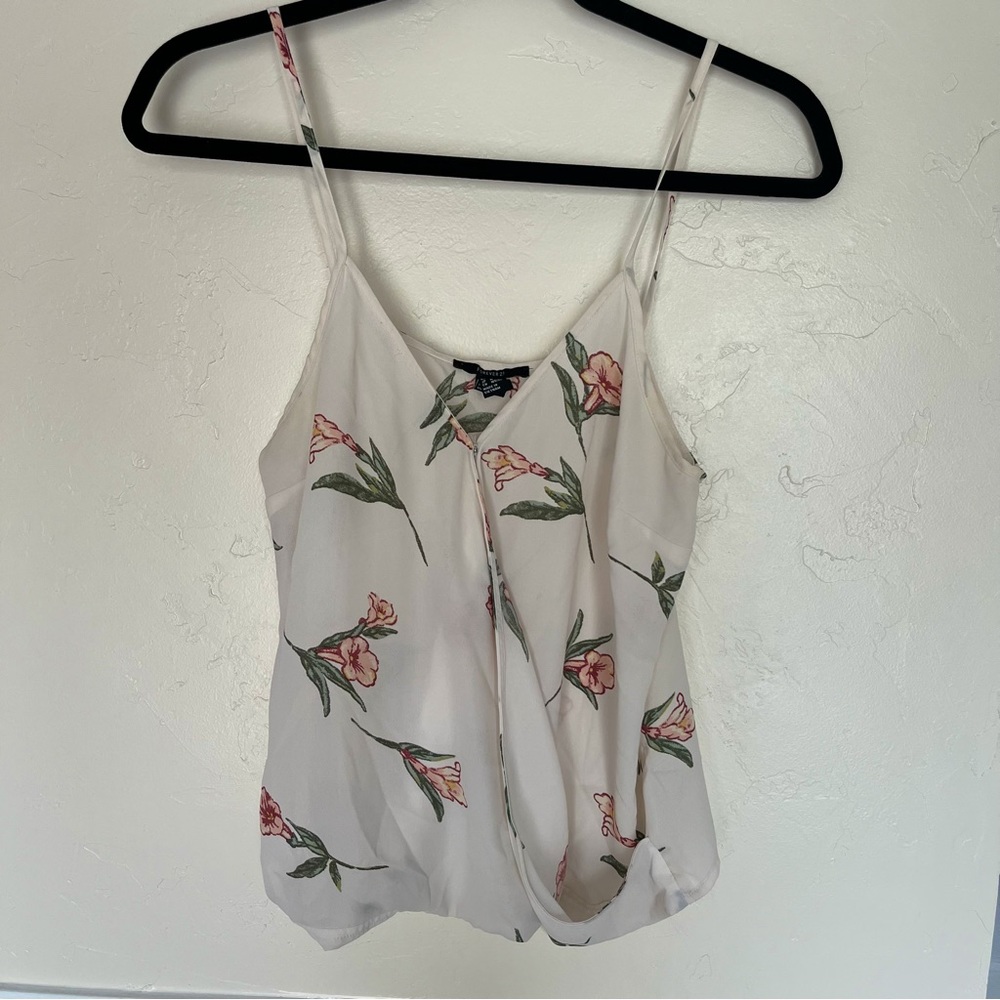 Forever 21 Spaghetti Strap Wrap Button Blouse - Size Medium